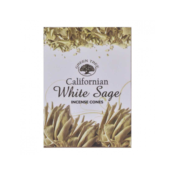 Doosje witte salie van 15 g +/- 10 kegeltjes - Groene boom - Wierook, traditionele harsen en smudge - 1