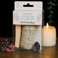 Energiereinigingsset met witte salie - amethist - palo santo - selenietkristal - 3