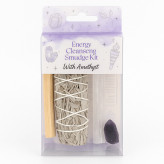 -Kit de nettoyage énergétique avec Sauge blanche - Améthyste - Palo Santo - Cristal de sélénite