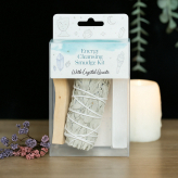 Energiereinigingsset met witte salie - bergkristal - Palo Santo - selenietkristal - 3