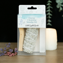 Energiereinigingsset met witte salie - bergkristal - Palo Santo - selenietkristal - 3