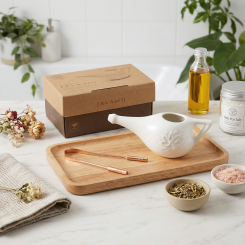 Weiße Keramik-Neti-Kanne (Jala Neti) 150 ml - 2