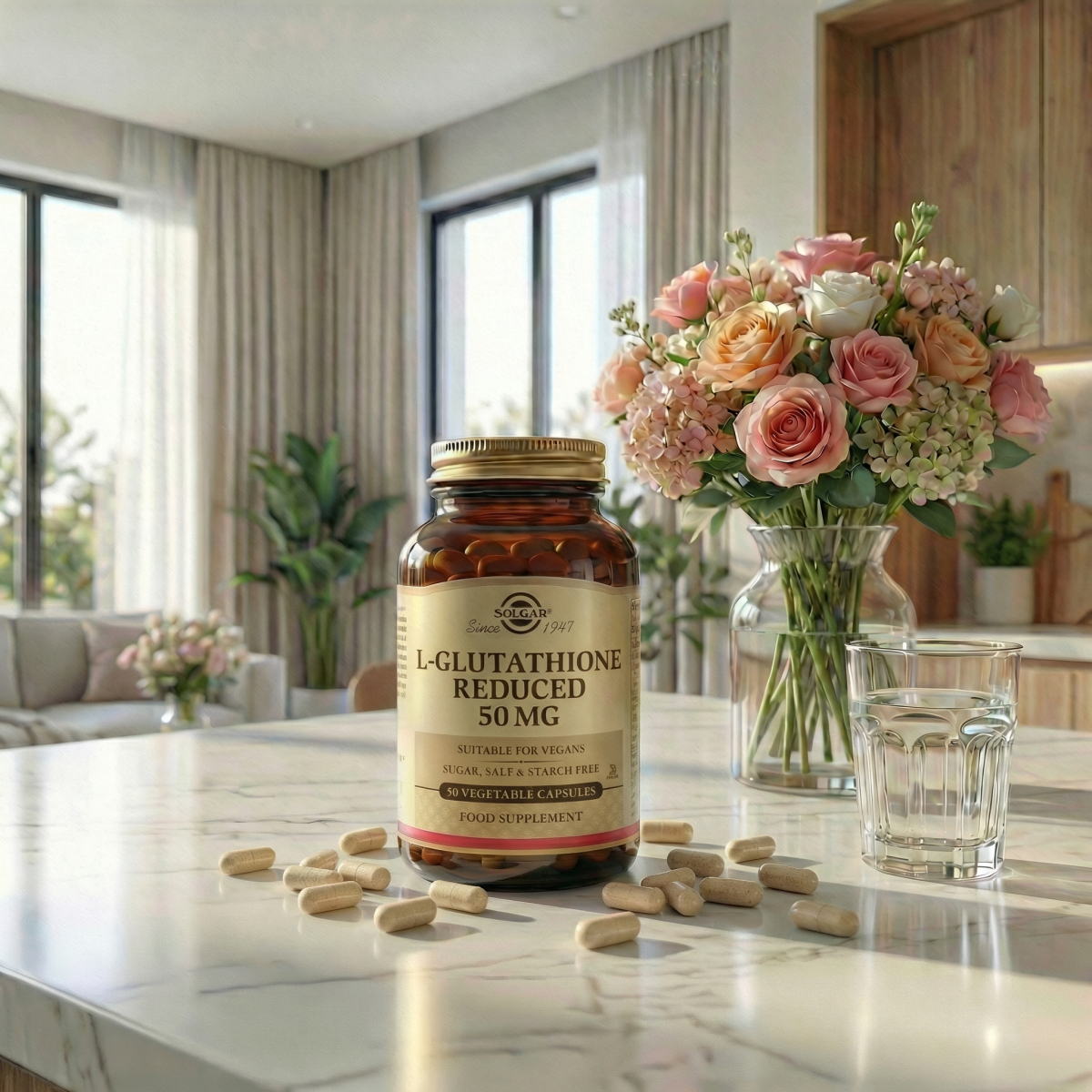 L-Glutathione Réduit 50 mg (Reduced) 30 gélules végétales