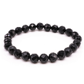 -Gefacetteerde armband met zwarte toermalijn - 8 mm - Lithotherapie