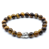-Bracelet Oeil de Tigre & Bouddha - 8 mm - Lithothérapie