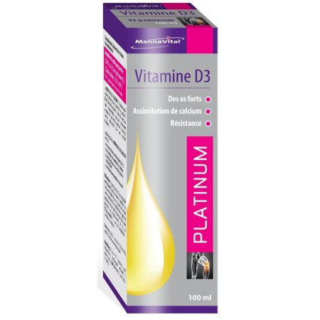 Vitamine D3 Platinum 100 ml - Mannavital - Vitamine A & D / huile de foie de morue - 1