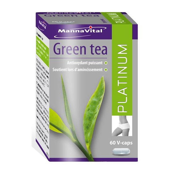 Thé vert Platinum (extrait standardisé 60%) 60 capsules - Mannavital - Extraits de plantes standardisés (EPS) + - 1