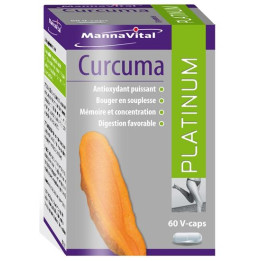 Curcuma Platinum (extrait standardisé) 60 capsules - Mannavital - Gélules de plantes - 1