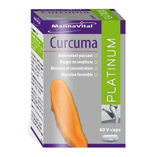 Curcuma Platinum (extrait standardisé) 60 capsules - Mannavital - Gélules de plantes - 1