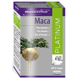 Maca (ginseng péruvien) Platinum (extrait standardisé) 60 capsules Mannavital﻿ - 1 - Herboristerie du Valmont