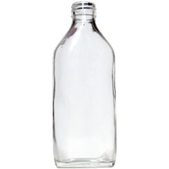 Weiße Glasflasche, Siruptyp, 200 ml, schwarzer Deckel - Kräuterkunde-Zubereitungszubehör - 1