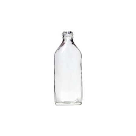 Flacon en verre blanc type sirop 200 ml bouchon noir - Matériel de préparation en Herboristerie - 1