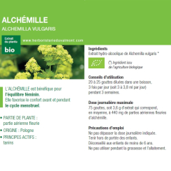 Biologische Moedertinctuur van Vrouwenmantel - Alchemilla vulgaris 50 ml - Ladrôme - Moedertincturen - Verse Plantenextracten - 