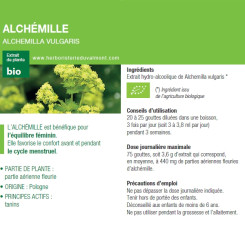 Alcoolature bio Alchémille – Alchemilla vulgaris