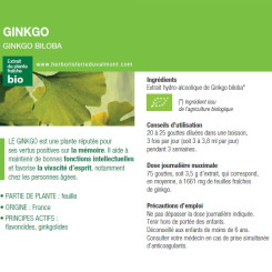 Teinture-mère Ginkgo biloba Bio - 50 ml - Ladrôme - Teintures-mère - Extraits de plantes fraîches - 2