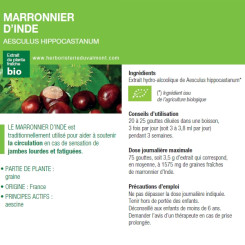 Teinture-mère Marron Inde Bio - Aesculus hippocastanum 50 ml - Ladrôme - Teintures-mère - Extraits de plantes fraîches - 1