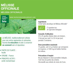 Teinture-mère Mélisse Bio - Melissa officinalis 50 ml - Ladrôme - Teintures-mère - Extraits de plantes fraîches - 2