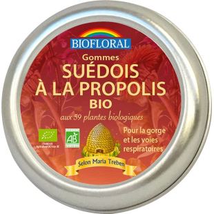 Gomme Elixir du Suédois à la propolis et aux 59 plantes Bio 45g - Biofloral - 1 - Herboristerie du Valmont Gomme Elixir du Suédois à la propolis et aux 59 plantes Bio 45g - Biofloral - 1 - Herboristerie du Valmont