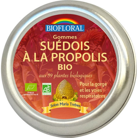 Gomme Elixir du Suédois à la propolis et aux 59 plantes Bio 45g - Biofloral - Les Elixirs et Remèdes anciens - 1