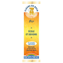 Complexe Enfants N°34 "Ecole et devoirs" en granulés Bio sans alcool 10g - Biofloral - Fleurs de Bach pour enfants  - 1