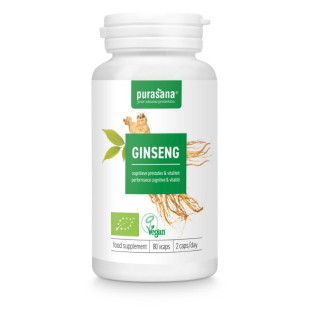 Ginseng Bio 300mg  80 gélules - Purasana - Gélules de plantes - 1