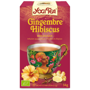 Yogi tea 'Gingembre Hibiscus' Bio 17 sachets - Thé Ayurvedic - <p>Yogi tea Gingembre Hibiscus -Goût fruité - Vitalité </p> - 1 Yogi tea 'Gingembre Hibiscus' Bio 17 sachets - Thé Ayurvedic - <p>Yogi tea Gingembre Hibiscus -Goût fruité - Vitalité </p> - 1