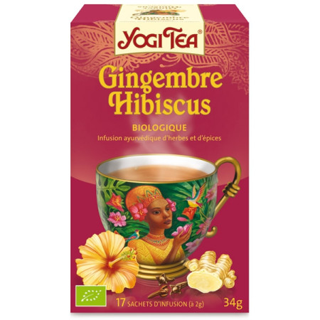 Yogi tea 'Gingembre Hibiscus' Bio 17 sachets - Thé Ayurvedic - Tisanes en infusettes - 1 Yogi tea 'Gingembre Hibiscus' Bio 17 sachets - Thé Ayurvedic - Tisanes en infusettes - 1