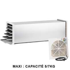 Déshydrateur séchoir (5 à 7kg) à fruits et plantes médicinales ou arômatiques - 12 plateaux - Finition Deluxe Inox - Séchoirs à 