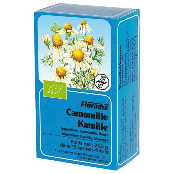 Tisane de Camomille Bio 15 infusettes - Salus - <p>La fleur de camomille apaise et détend le corps et l'esprit - Favorise la dig