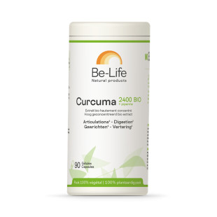 Curcuma (Extrait) + Piperine 2400 Bio 90 gélules - Be-Life - Toute la gamme Be-Life - 1