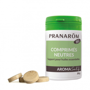 Comprimés neutres Bio - Support pour huiles essentielles 30 comprimés - Pranarôm - 1 - Herboristerie du Valmont Comprimés neutres Bio - Support pour huiles essentielles 30 comprimés - Pranarôm - 1 - Herboristerie du Valmont