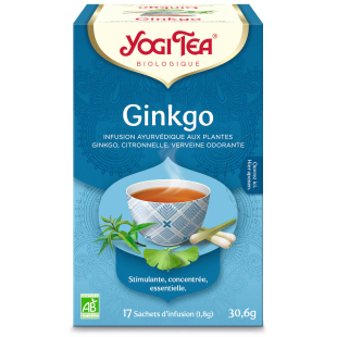Yogi Tea - 'Ginkgo' Bio 17 sachets - Thé Ayurvedic - <p>Mémoire et concentration</p> - 1 Yogi Tea - 'Ginkgo' Bio 17 sachets - Thé Ayurvedic - <p>Mémoire et concentration</p> - 1