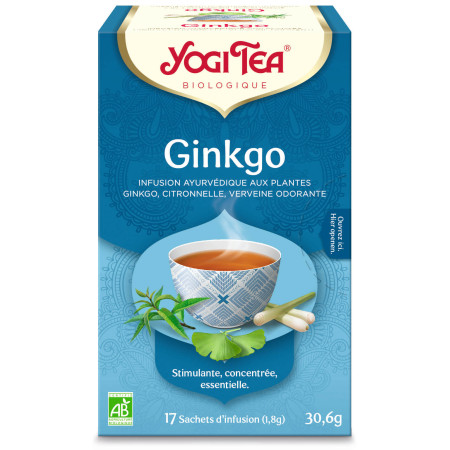 Yogi Tea - 'Ginkgo' Bio 17 sachets - Thé Ayurvedic - Yogi Tea + - 1 Yogi Tea - 'Ginkgo' Bio 17 sachets - Thé Ayurvedic - Yogi Tea + - 1