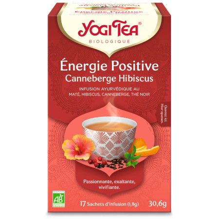 Yogi tea 'Energie Positive' Canneberge Hibiscus Bio 17 sachets - Thé Ayurvédic - Yogi Tea + - 1 Yogi tea 'Energie Positive' Canneberge Hibiscus Bio 17 sachets - Thé Ayurvédic - Yogi Tea + - 1