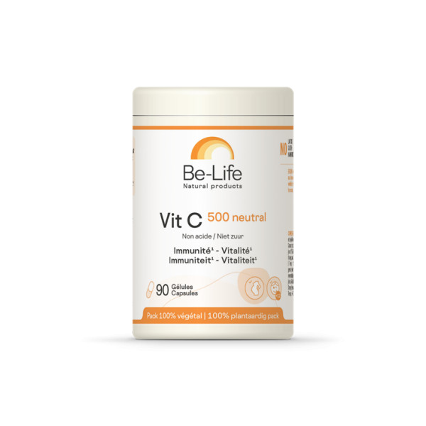 Vit C 500 Neutral (Vitamine C non-acide) 90 gélules végétales acido-résistantes - Be-Life