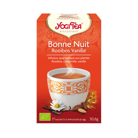 Yogi Tea 'Bonne Nuit' Rooibos Vanille Bio 17 sachets -  Thé Ayurvédic - Infusions Ayurvédiques - 1