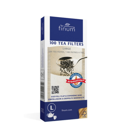 Filtres à thé en papier biodégradables Larges 100 pièces - Finum - Accessoires autour des tisanes et du thé - 1