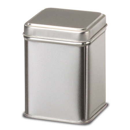 Boite à Thé et à Tisane en métal argenté aspect brossé - 50 g - Accessoires autour des tisanes et du thé - 1 Boite à Thé et à Tisane en métal argenté aspect brossé - 50 g - Accessoires autour des tisanes et du thé - 1