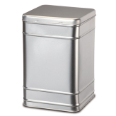 Boite à Thé et à Tisane en métal argenté aspect brossé - 2,5 kg - Matériel de préparation en Herboristerie - 1-Tee- und Kräuterteebox aus gebürstetem Silbermetall - 2,5 kg