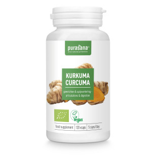 Curcuma Bio 120 gélules - Purasana - 1 - Herboristerie du Valmont