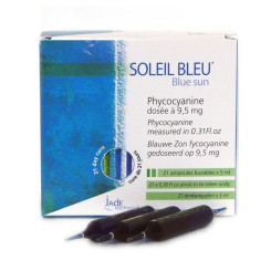 Soleil Bleu Phycocyanine - Spiruline fraiche concentrée à 9.5 mg 21x5 ml - Jade Recherche - Gélules de plantes - 1