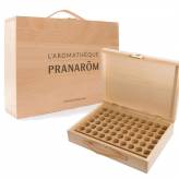 Aromathèque en bois capacité 60 flacons de 5 ml ou de 10 ml - Pranarôm - Huiles essentielles unitaires - 1