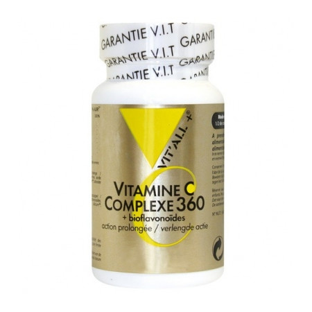 Vitamine C Complexe 360 + bioflavonoïdes 60 comprimés - Vit'all+ - Vitamine C, Acérola et Bioflavonoïdes - 1