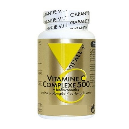 Vitamin-C-Komplex 500+ Bioflavonoide 100 Tabletten - Vit'all+ - Vitamin C, Acerola und Bioflavonoide - 1