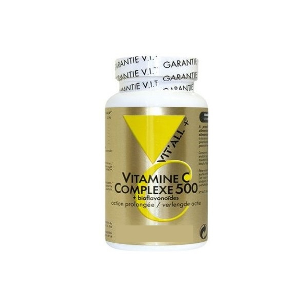 Vitamin-C-Komplex 500+ Bioflavonoide 100 Tabletten - Vit'all+ - Vitamin C, Acerola und Bioflavonoide - 1