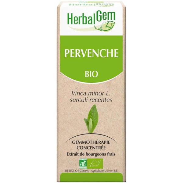 Pervenche bourgeon Bio - Vinca minor Macérat - 50 ml Bio - Herbalgem - 1 - Herboristerie du Valmont