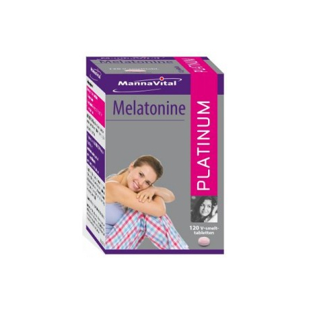 Melatonine Platinum 120 comprimés - Mannavital - Sommeil - Détente - Relaxation - 1