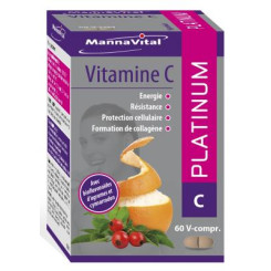 Vitamine C Platinum 60 comprimés - Mannavital - Vitamine C, Acérola et Bioflavonoïdes - 2