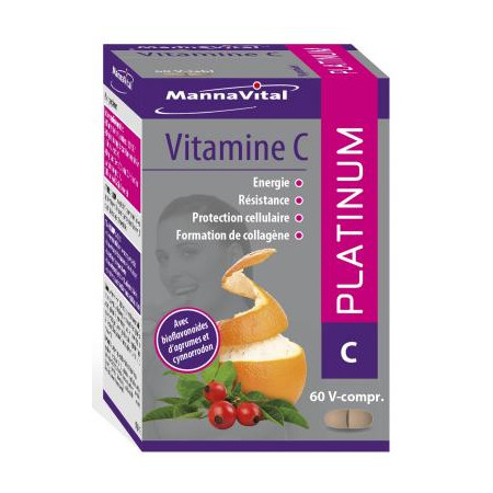 Vitamine C Platinum 60 comprimés - Mannavital - Vitamine C, Acérola et Bioflavonoïdes - 2