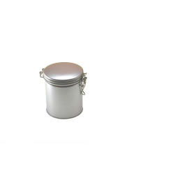 Boite à thé hermétique cylindrique argentée - 102/122 mm - Herboristerie du Valmont - Accessoires autour des tisanes et du thé -
